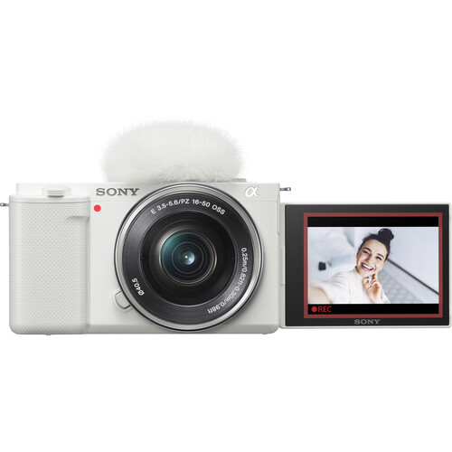 Sony ZV-E10 Mirrorless Camera with 16-50mm Lens (White) - Image