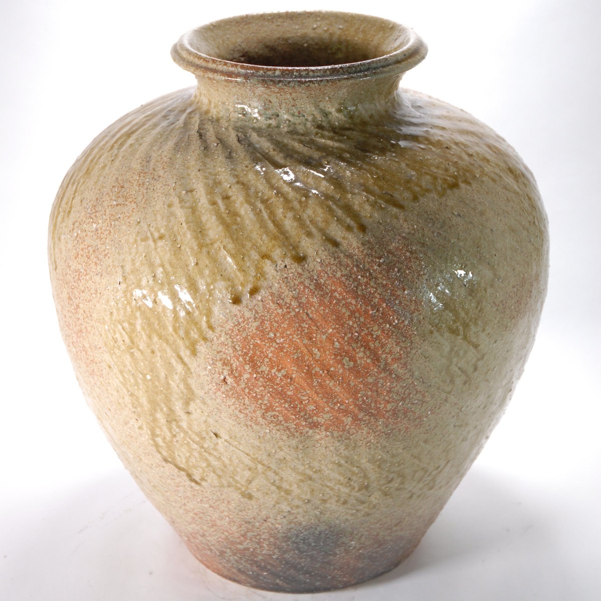 美峰手ひねり花瓶 （信楽焼・花瓶・花入れ・花器・壺・壷・水盤