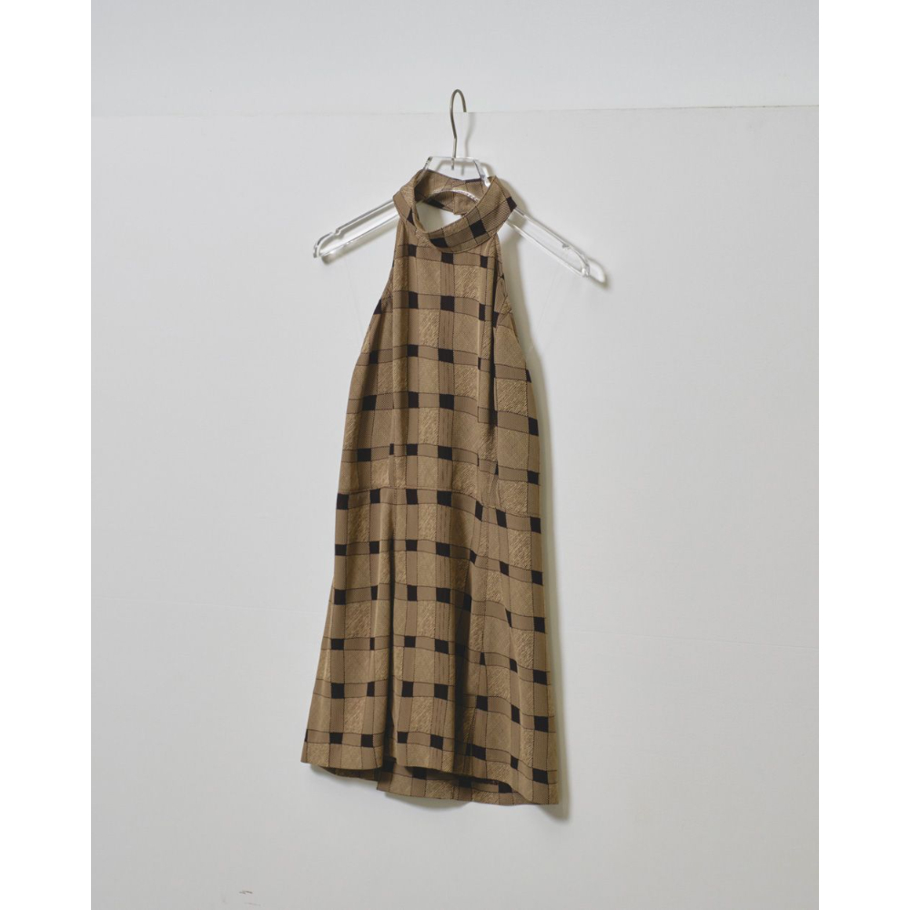 TODAYFUL】Halterneck Checkjacquard Tops ※納期5/中～