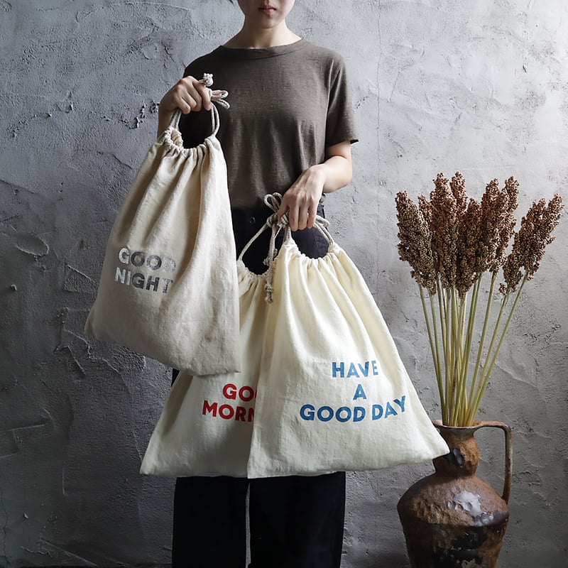 R&D.M.Co- hemp pajamas bag (silver/blue/red) |