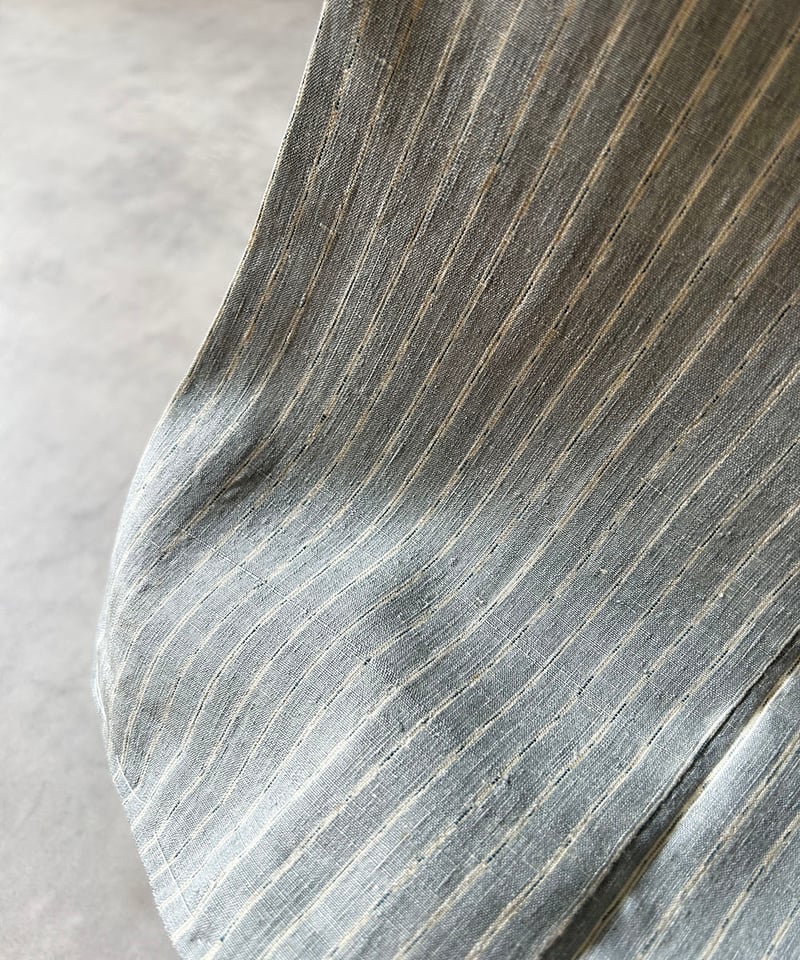 本結城紬 縞模様 ストライプ ブルーグレー［K161］ | kimono ulala