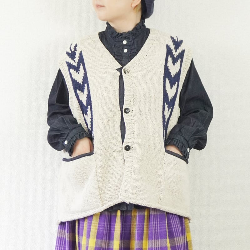 2色＊ユニセックス＊SLOWHANDS-スローハンズ-cotton knit ''arrow'