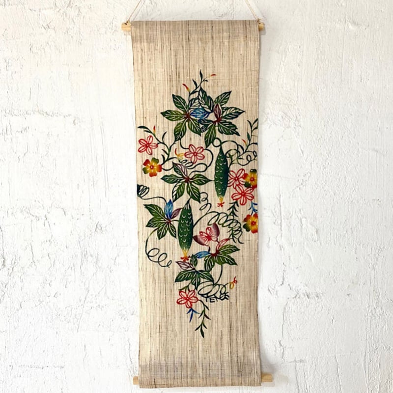 沖縄の手染め紅型】 紅型デザイン工房ten天 タペストリー ゴーヤー