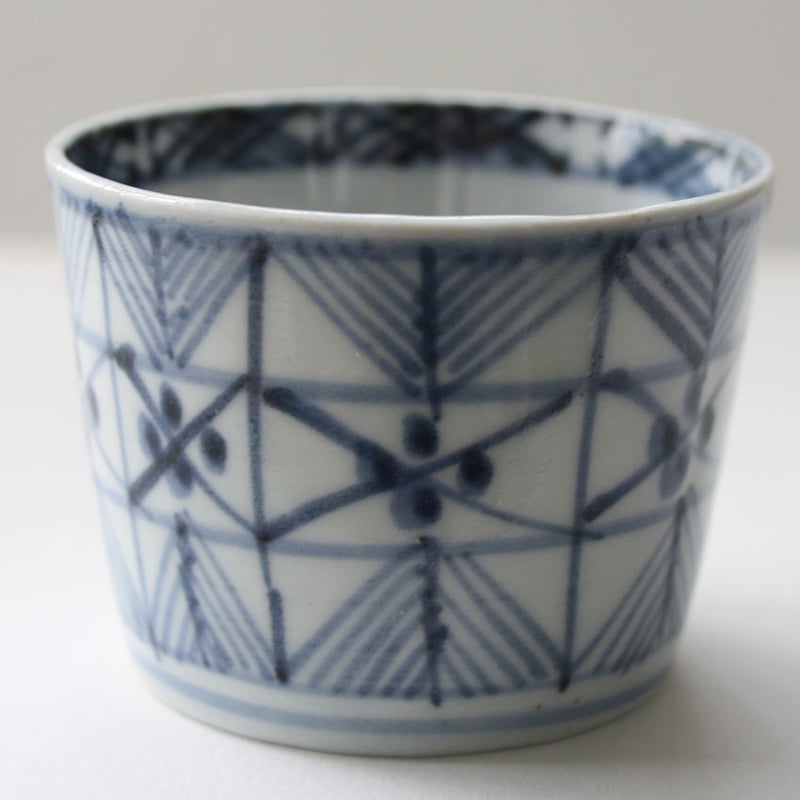 S-200 古伊万里 KOIMARI 染付 幾何格子文 蕎麦猪口 | imarimaru