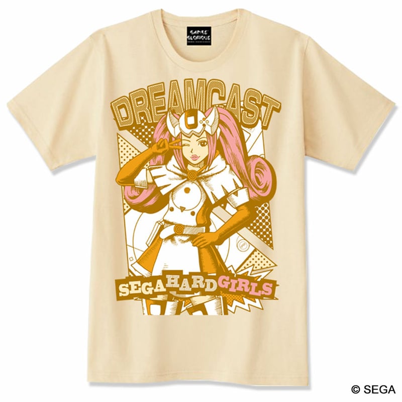 セガ・ハード・ガールズ x ドリームキャスト Tシャツ -ナチュラル