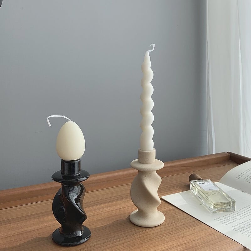 セラミック ツイスト キャンドルホルダー 全2色 | 70PARK