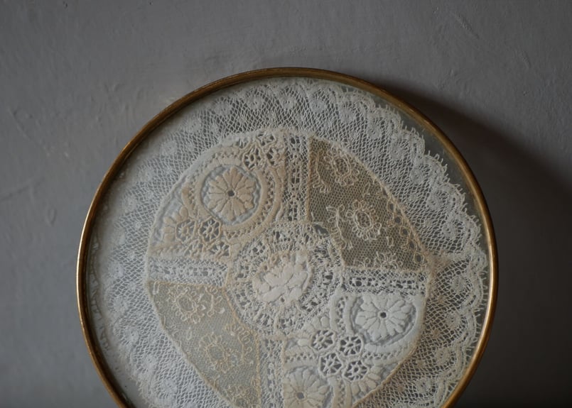 アンティークレース ガラストレイ フランスアンティーク ブロカントの