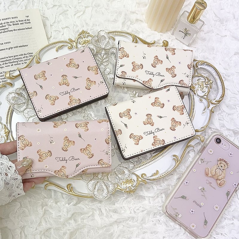 即納【ネーム入り】Driedflower Bear♡カードケース♡名刺入れ 定期