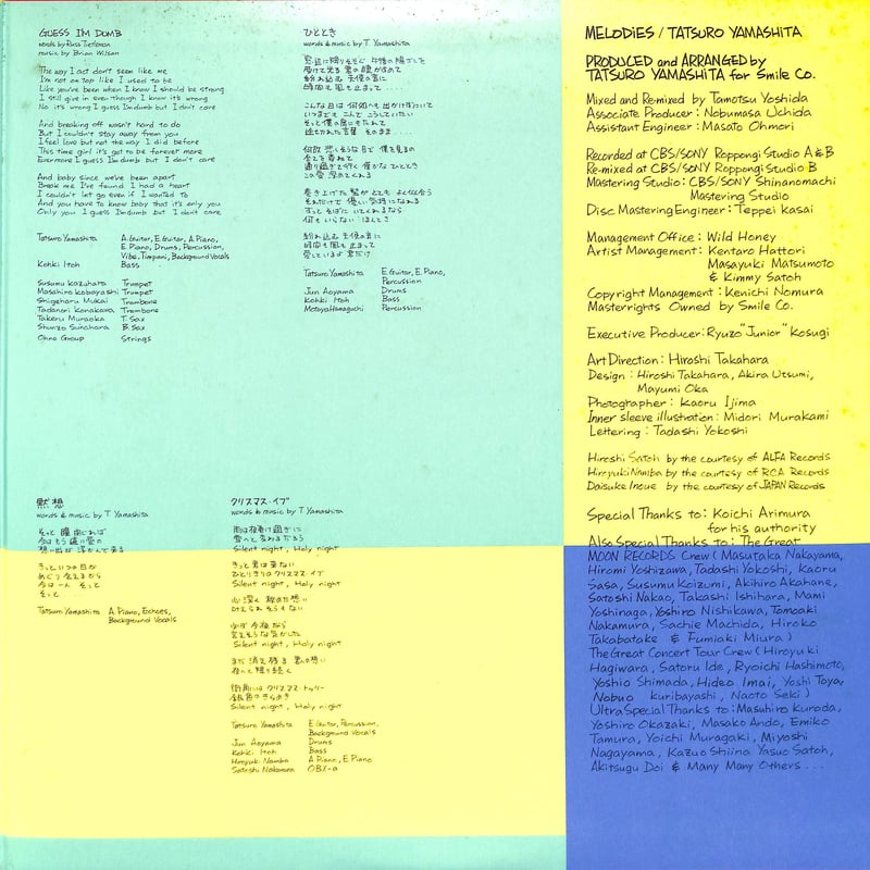 山下達郎 / Melodies [※国内盤,品番:MOON-28008］(LPレコード) |