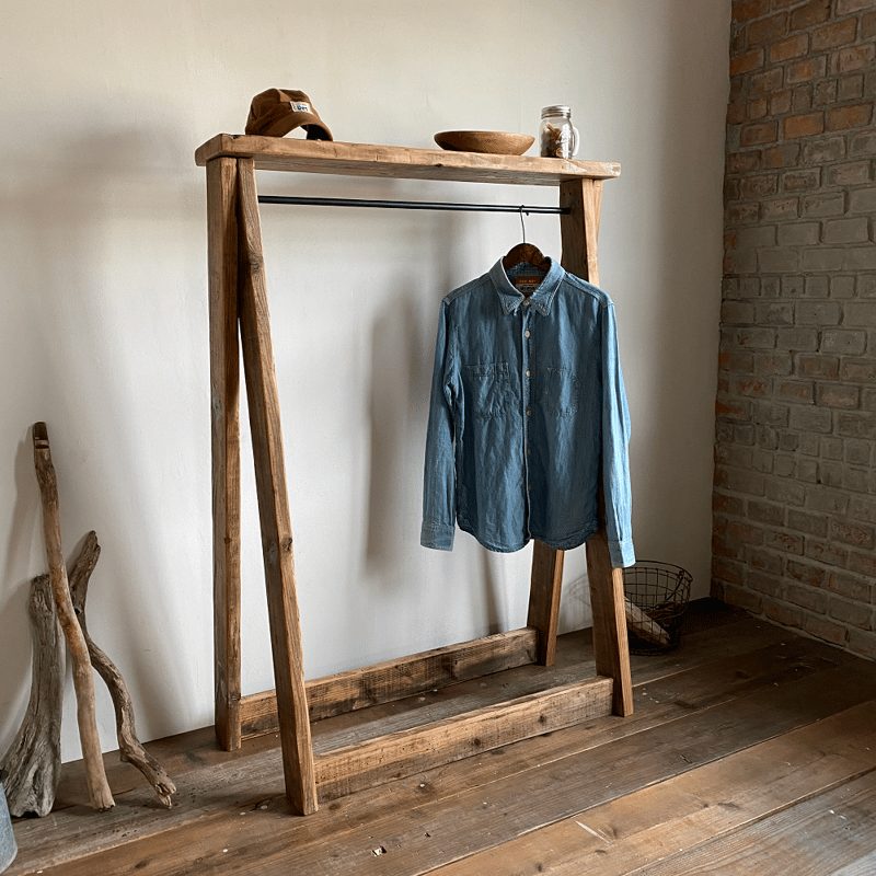 数量限定 MHA 古材 ハンガーラック シンプル 木製 クロージングラック