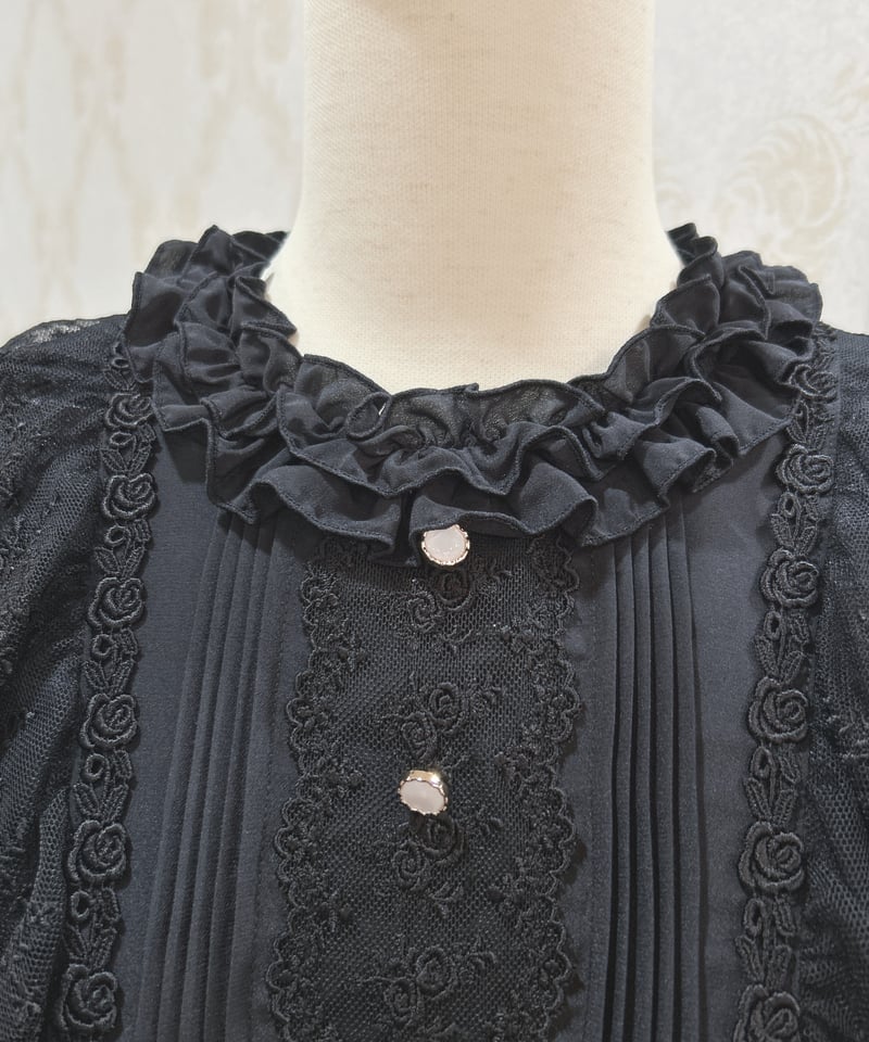 Pina sweetcollection／ローズジャガードワンピース（BK×BK） | cho