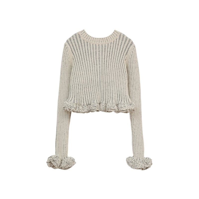 CLANE クラネ “W FACE SHORT FRILLED KNIT TOPS” ダブルフ