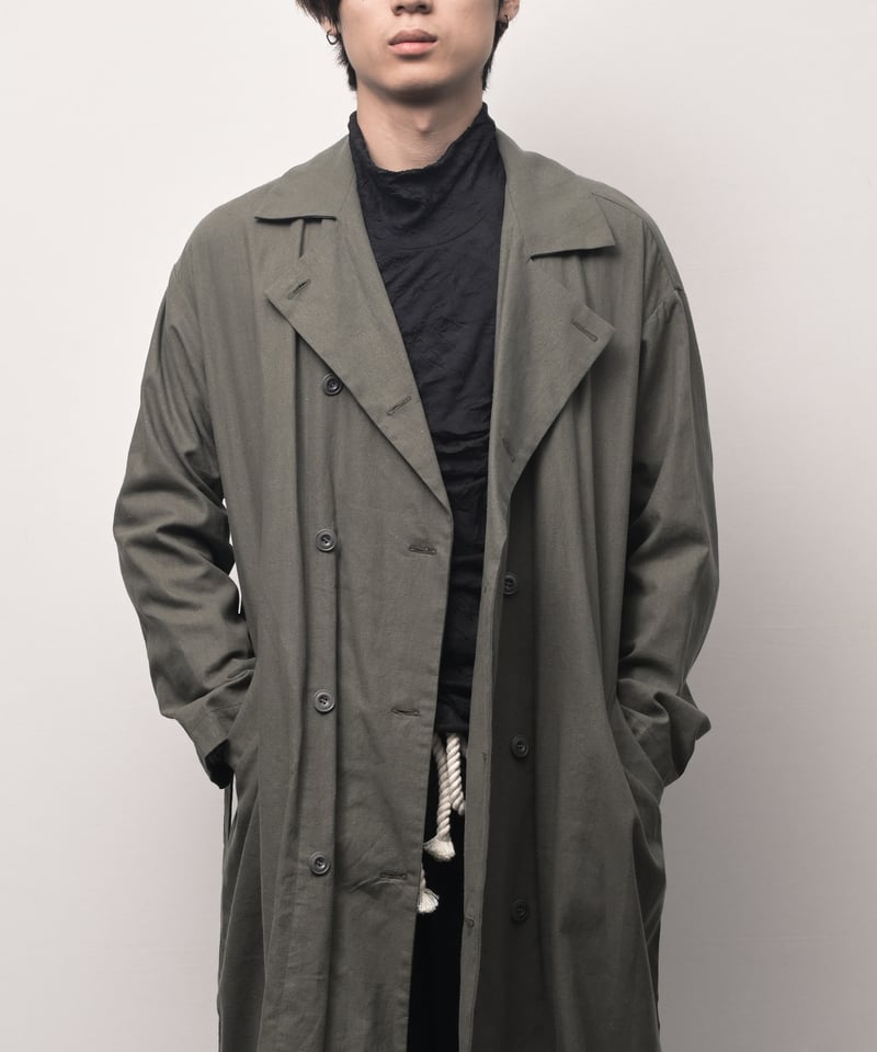 藍媚茶-aikobicha-ワイドロングトレンチコート | I R O F U S I onl