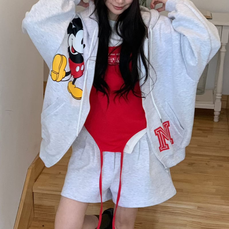 0602 NEW 🉐big mickey zip set up🉐/3カラー | riru se