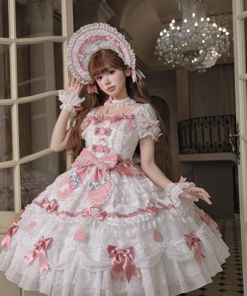 マイメロコラボ」ドレス＆ボンネットセット 【3/7まで】送料無料