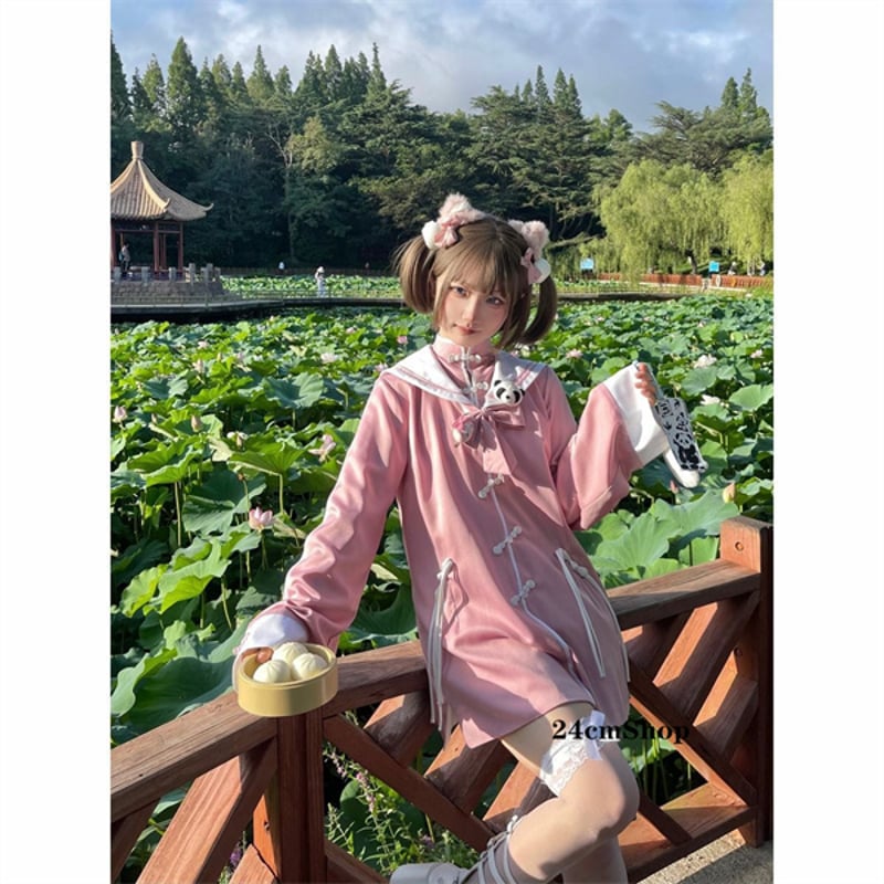 セーラー襟チャイナワンピース opf042 | 可愛い服量産型服通販24cm