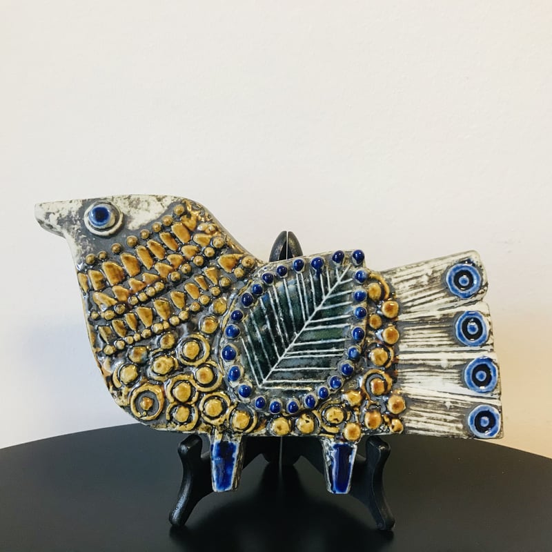 ☆ご予約品☆【Lisa Larson/リサラーソン】 Fågel ／鳥の陶板 《Gusta