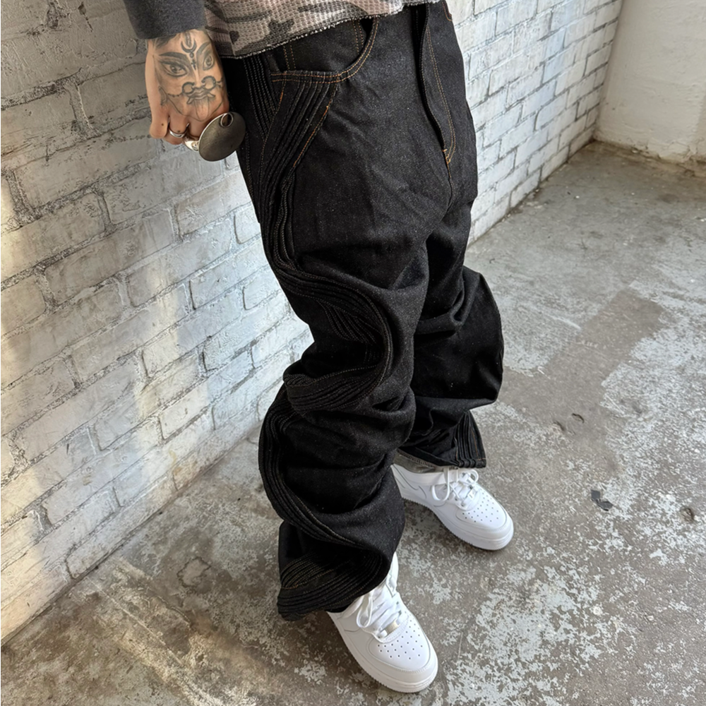 XWORE / RAW WAVED DENIM PANTS | PLUG