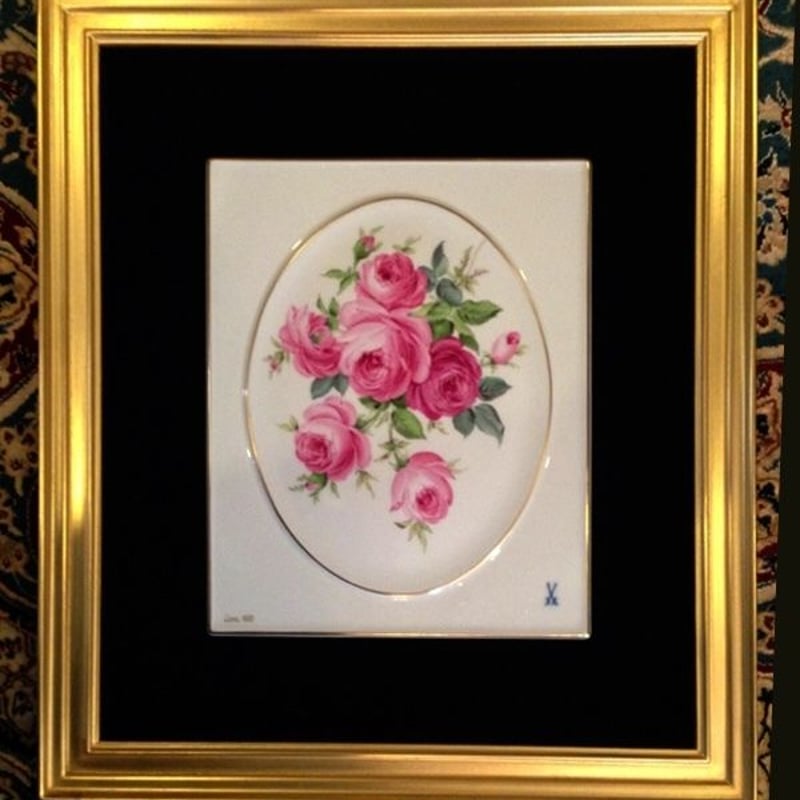 世界限定100 マイセン陶板(プラーク)薔薇のブーケ42.5×38 | 美術品専門