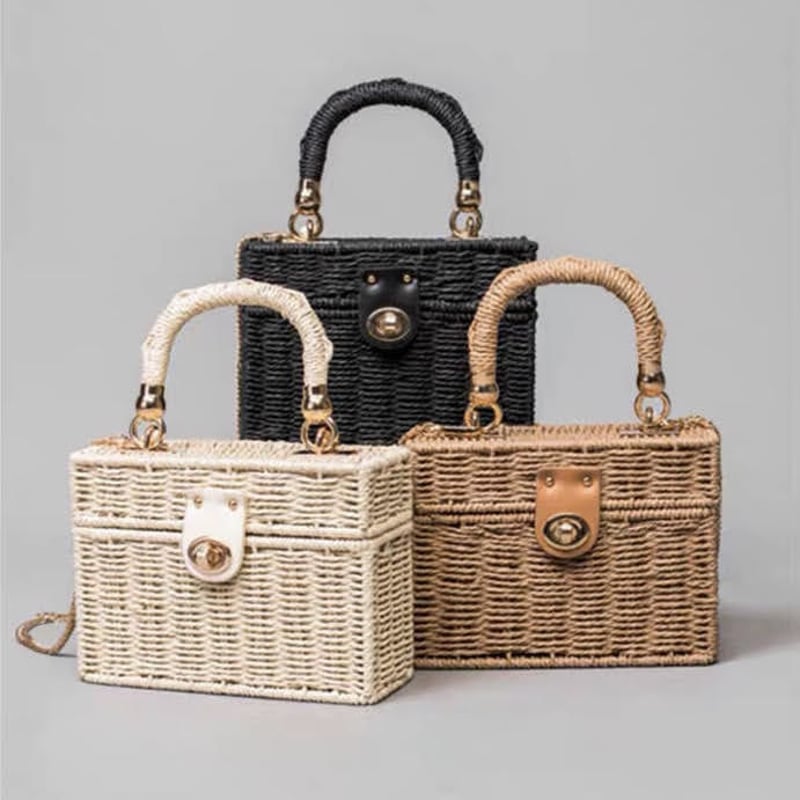 スクエアチェーンカゴバッグ スカーフ付き 全3色 | LILIANA