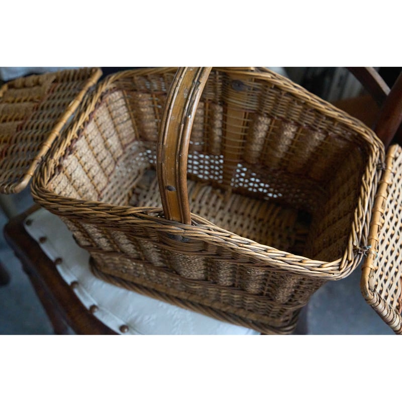 フランスアンティーク 蓋つきパニエ バスケット 良い状態 ピクニック