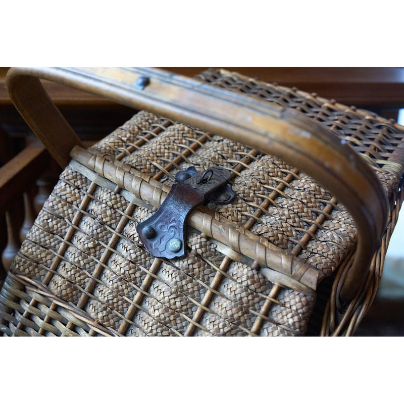 フランスアンティーク 蓋つきパニエ バスケット 良い状態 ピクニック