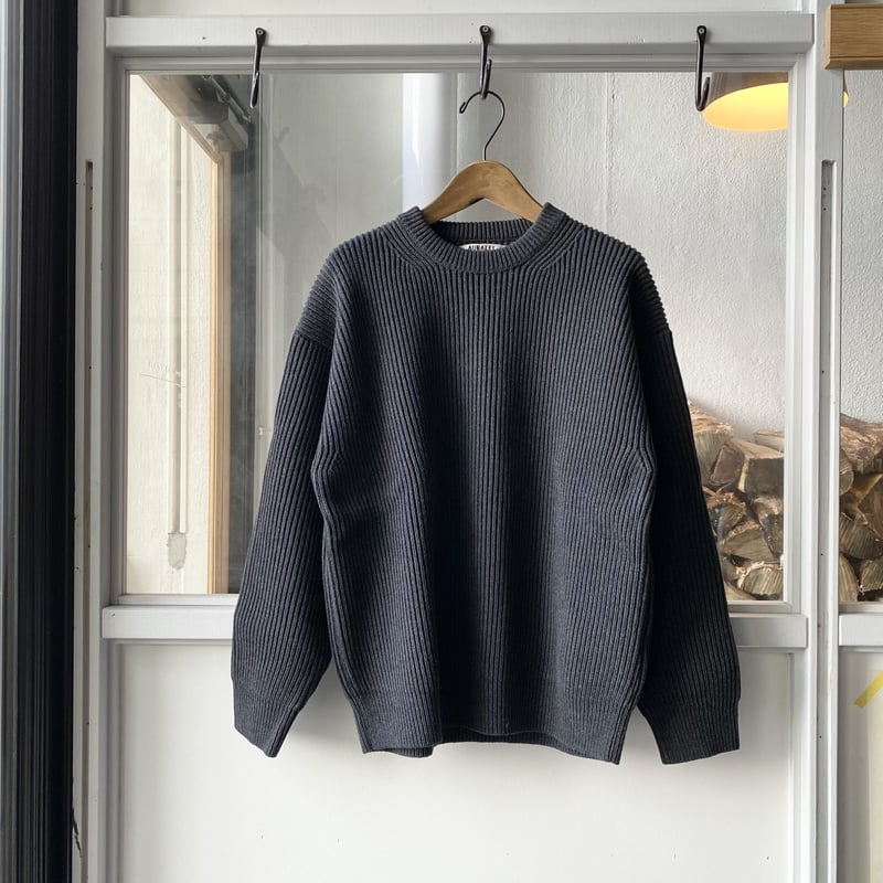 AURALEE SUPER FINE WOOL RIB KNIT BIG P/O A20AD