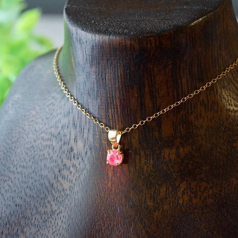 Handmade】ピンク スピネル ペンダントトップ 18kゴールドプレーテド
