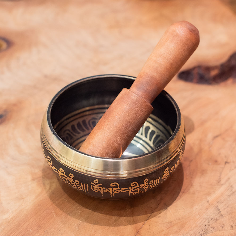 シンギングボウル(中・直径9.5cm・高音） 棒つき | ネパールの無農薬