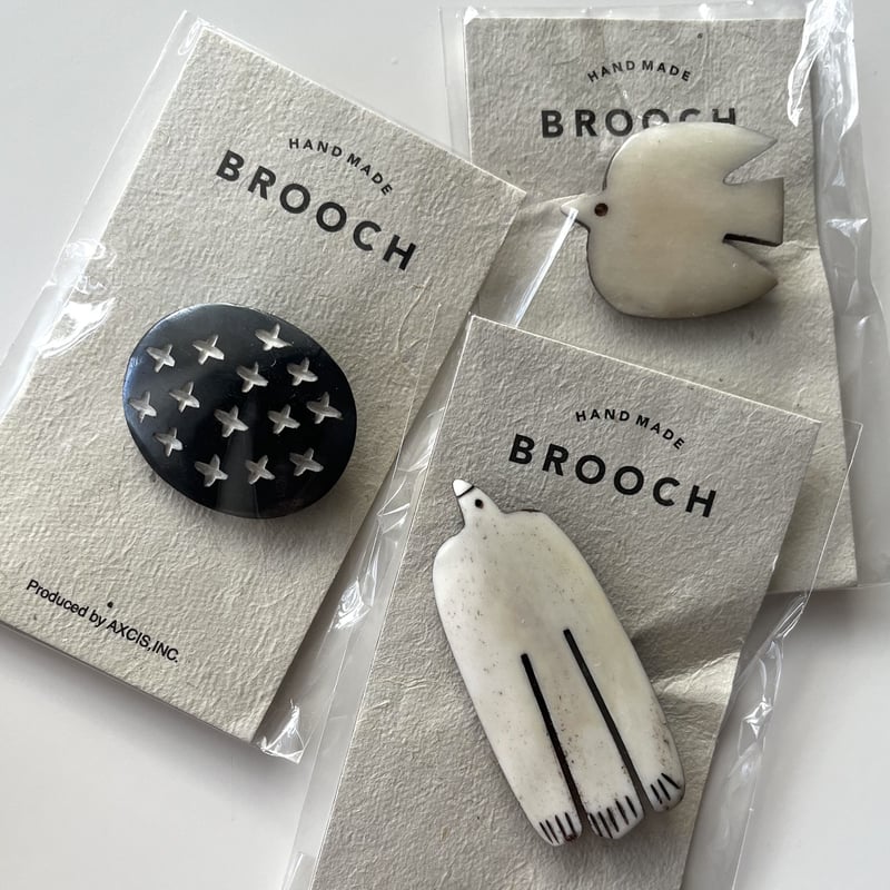 BROOCH by AXCIS / ボーン 水牛 / BIRD / BIG BIRD / CR