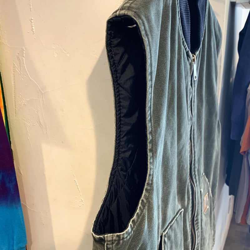 Carhartt ダック地 ベスト USA製 モスグリーン カーハート (S2434) | DUFF