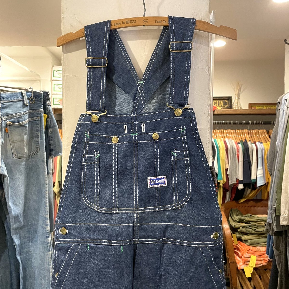 70s BIG SMITH デニムオーバーオール DEAD STOCK USA製 70年代 ビ