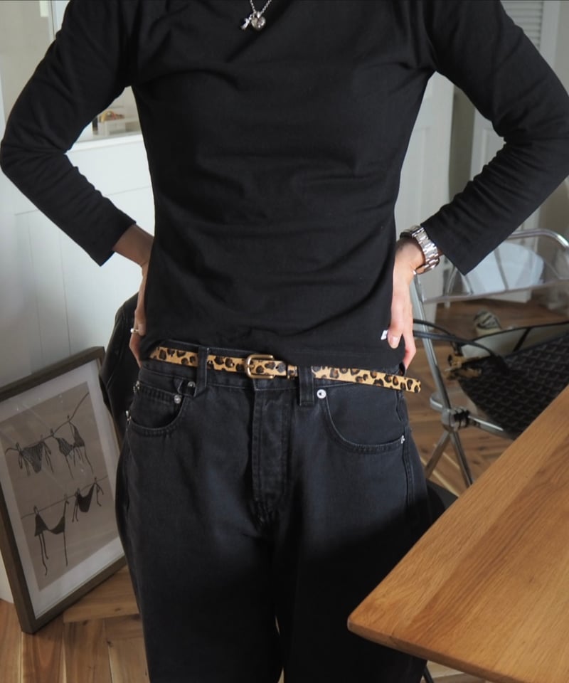 leopard leather belt | ok.soon