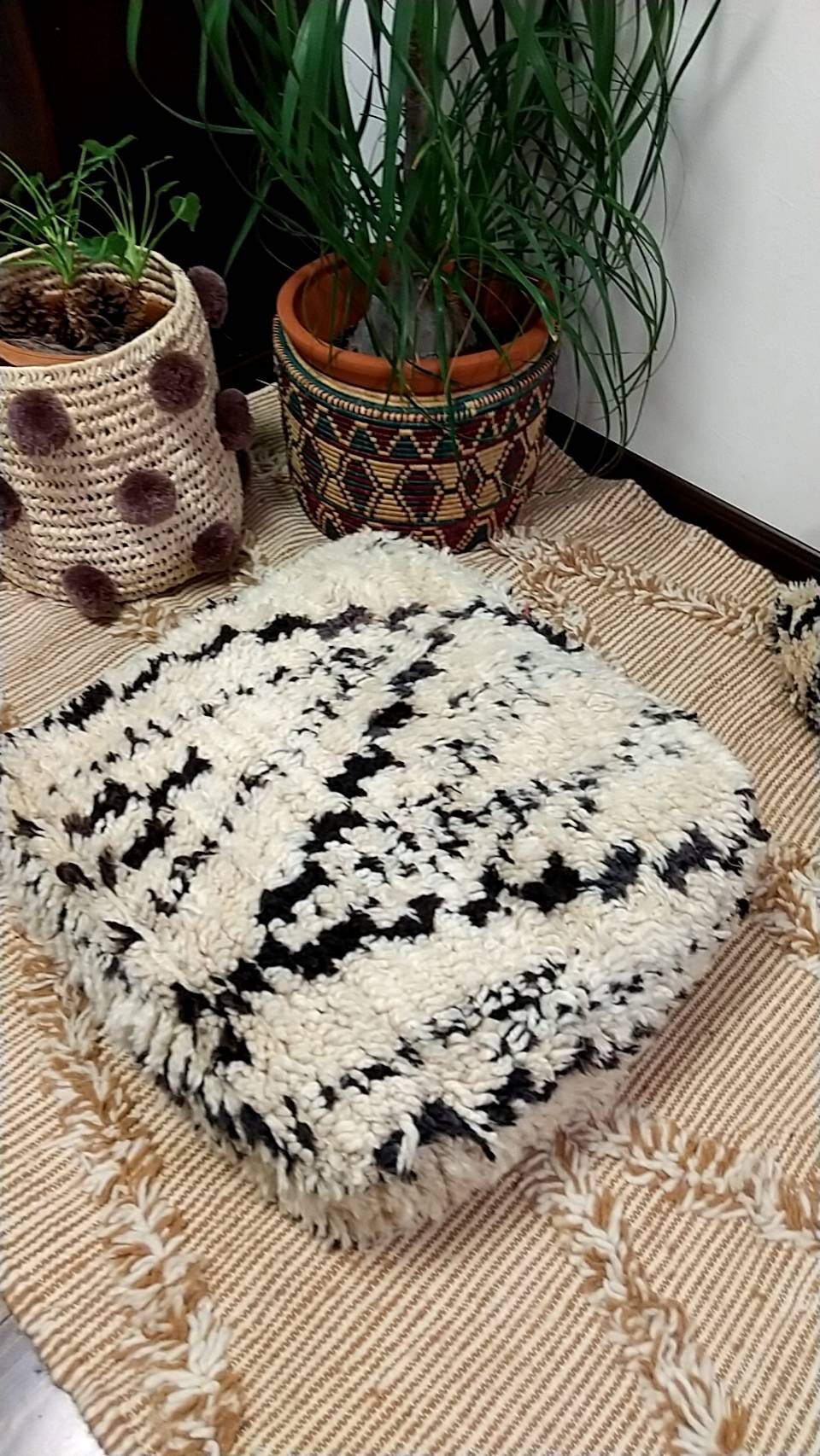 モロッコ プフ pouf ベニワレン ビンテージ オットマン クッション 2