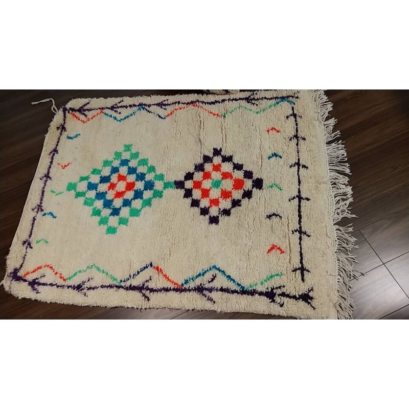 モロッコ ラグ rug アジラル ベニワレン 菱形 カラフル | Boawid