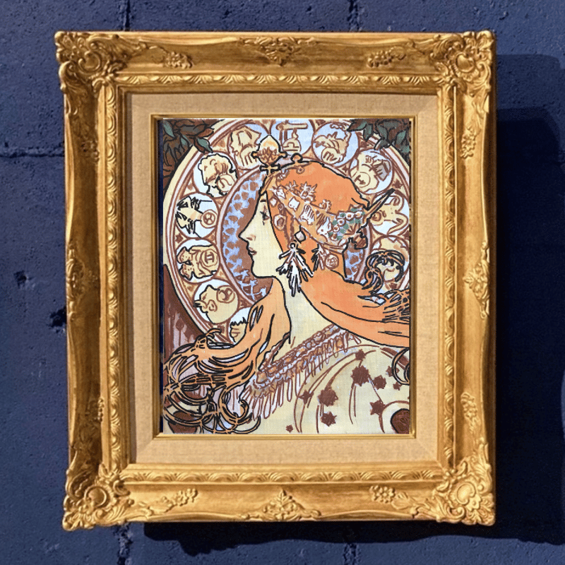 A.キャンバス 額縁付「ミュシャ“黄道十二宮”」 | Art work shop