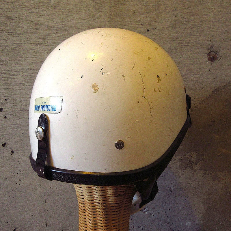 ビンテージ60's○BUCO PROTECTORバイザー付きハーフヘルメット白