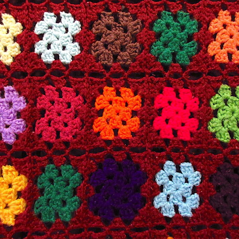 ビンテージ○かぎ針編みブランケットsize 約204cm ×約120cm○230928c8-b