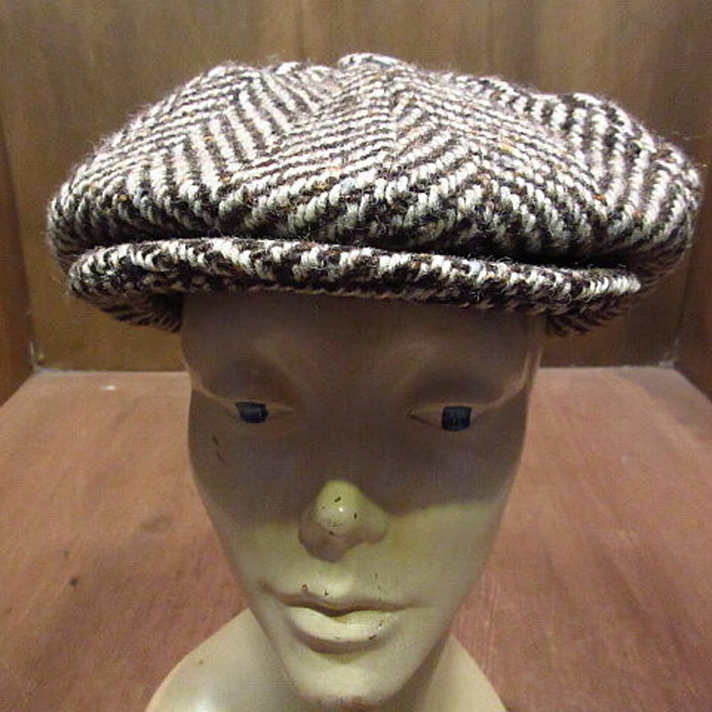 ビンテージ○Jonathan Richard 8パネルツイードキャスケットXL○201025n