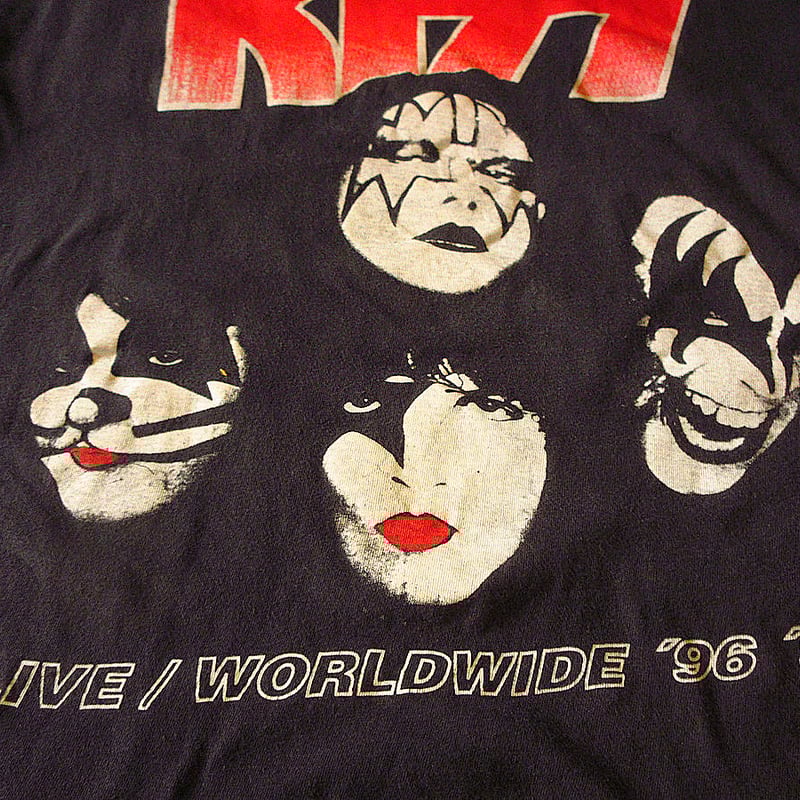 ビンテージ90's○KISS ALIVE/WORLDWIDE '96 '97 ツアーTシャツ黒