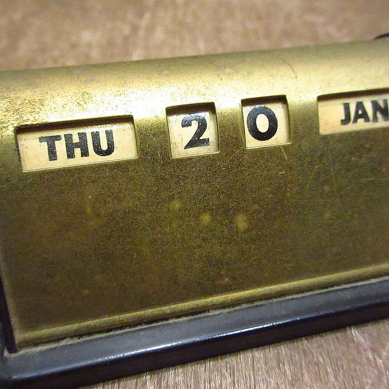 ビンテージ○卓上万年カレンダー○230709i5-otclctブラス真鍮