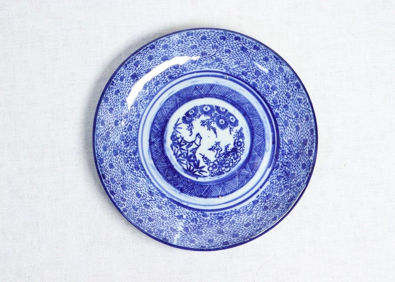 明治後期～大正紙刷微塵唐草図7寸皿 | 吉祥寺PukuPuku