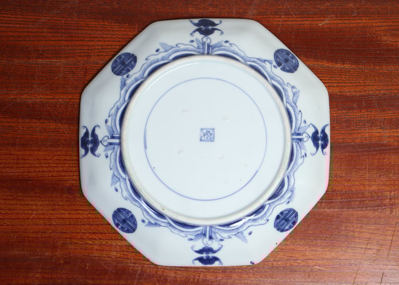 江戸後期染付馬上人物と唐子図八角皿 五客組 | 吉祥寺PukuPuku