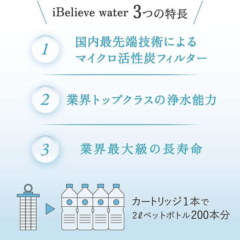 iBelieve water／アイビリーブウォーター／ピッチャータイプ（ホワイト