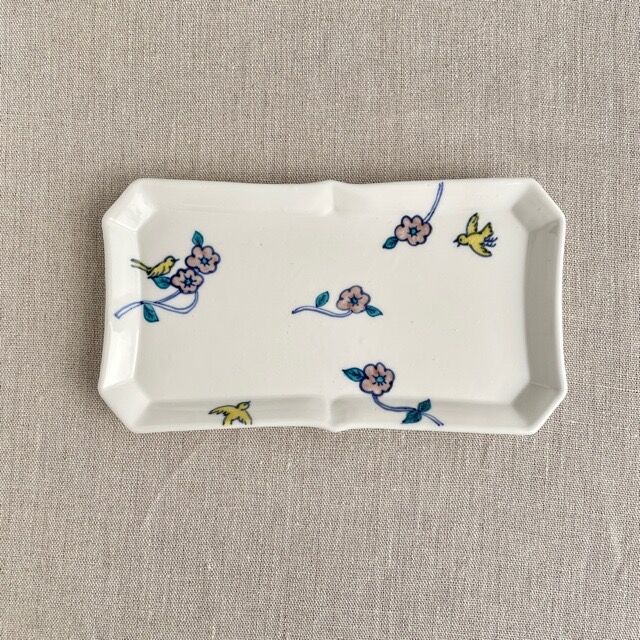 野の花と鳥長方皿 | nao uchimura 内村七生