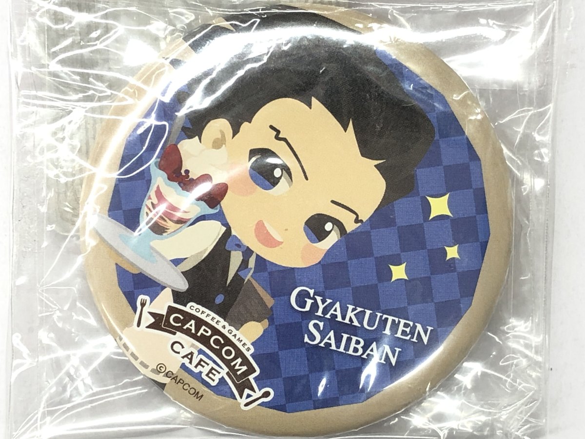 逆転裁判 20周年 シークレット 成歩堂 御剣 缶バッジ カプコンカフェ