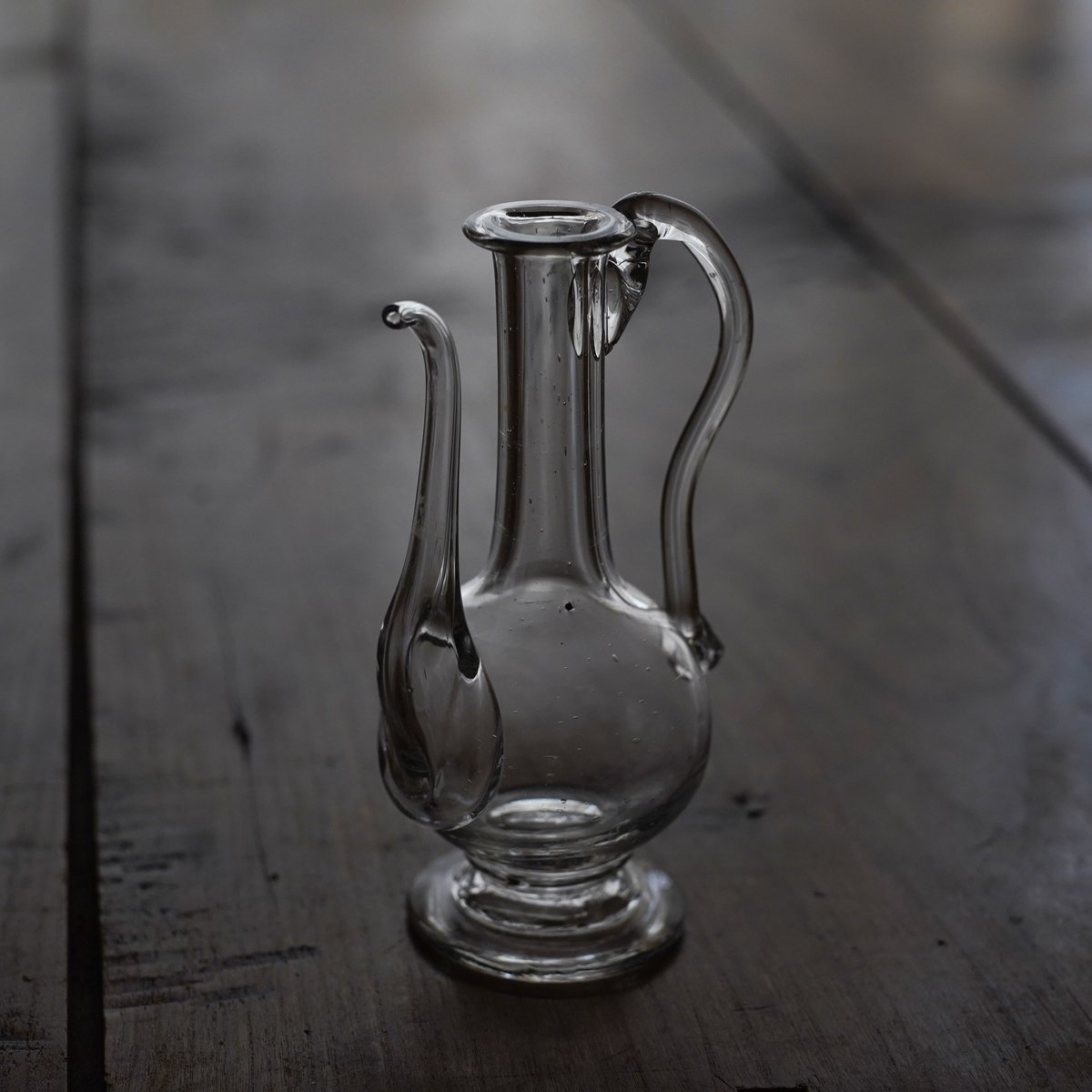 18世紀 フランス 手吹きガラスのピッチャー / Hand Blown Glass Piche