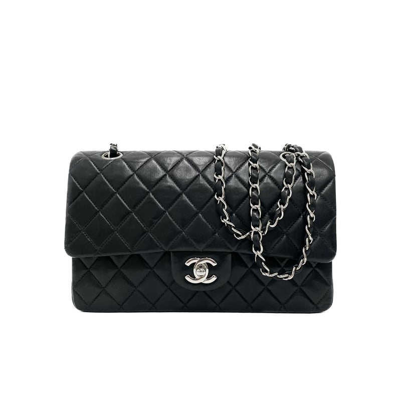 CHANEL ラムスキン マトラッセ25 Wフラップ チェーンショルダーバッグ