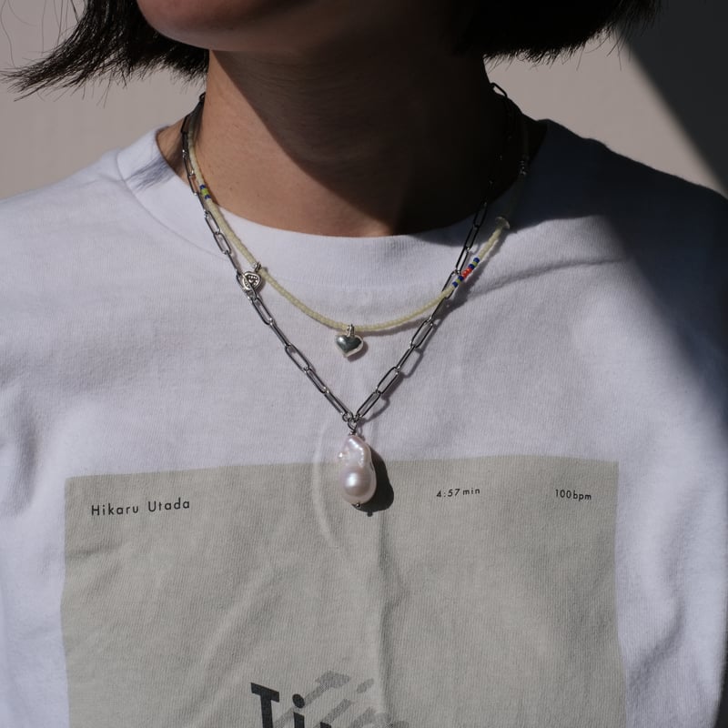 カラフルビーズとカレンシルバーのネックレス heart II | mybracelet ON