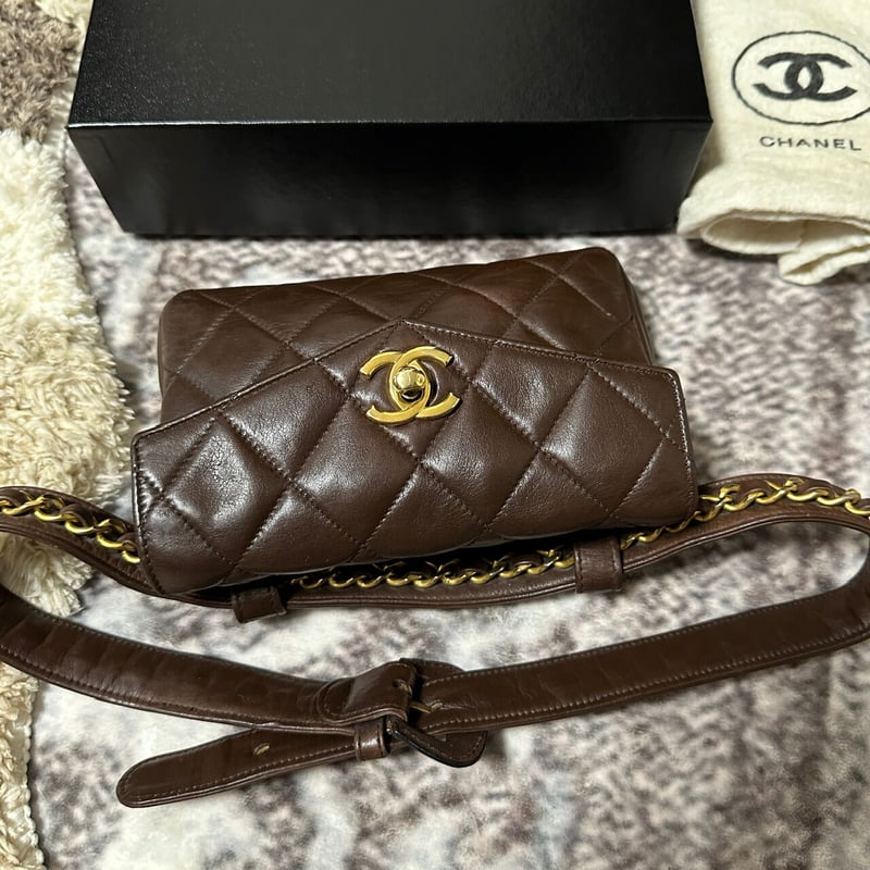 シャネル マトラッセ チェーン ウエストバッグ ポーチ ブラウン | ISSN